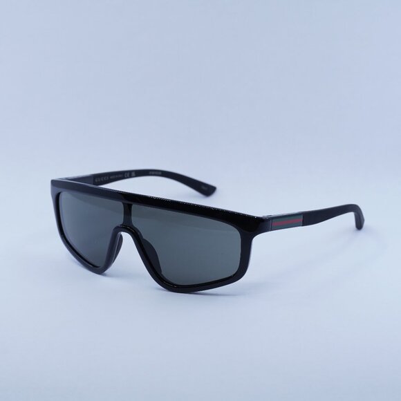🕶️ New Gucci GG1736S 001 Sunglasses - Shiny Solid Black Frame, Grey Lenses